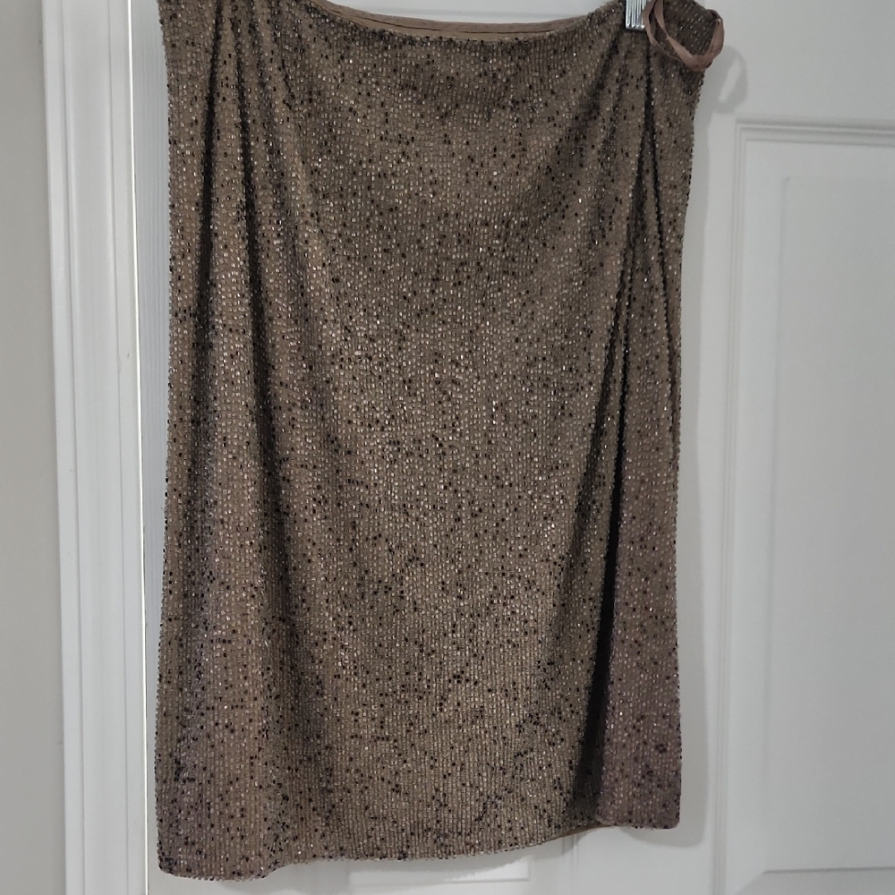 Ralph Lauren Bronze Sequin Pencil Skirt